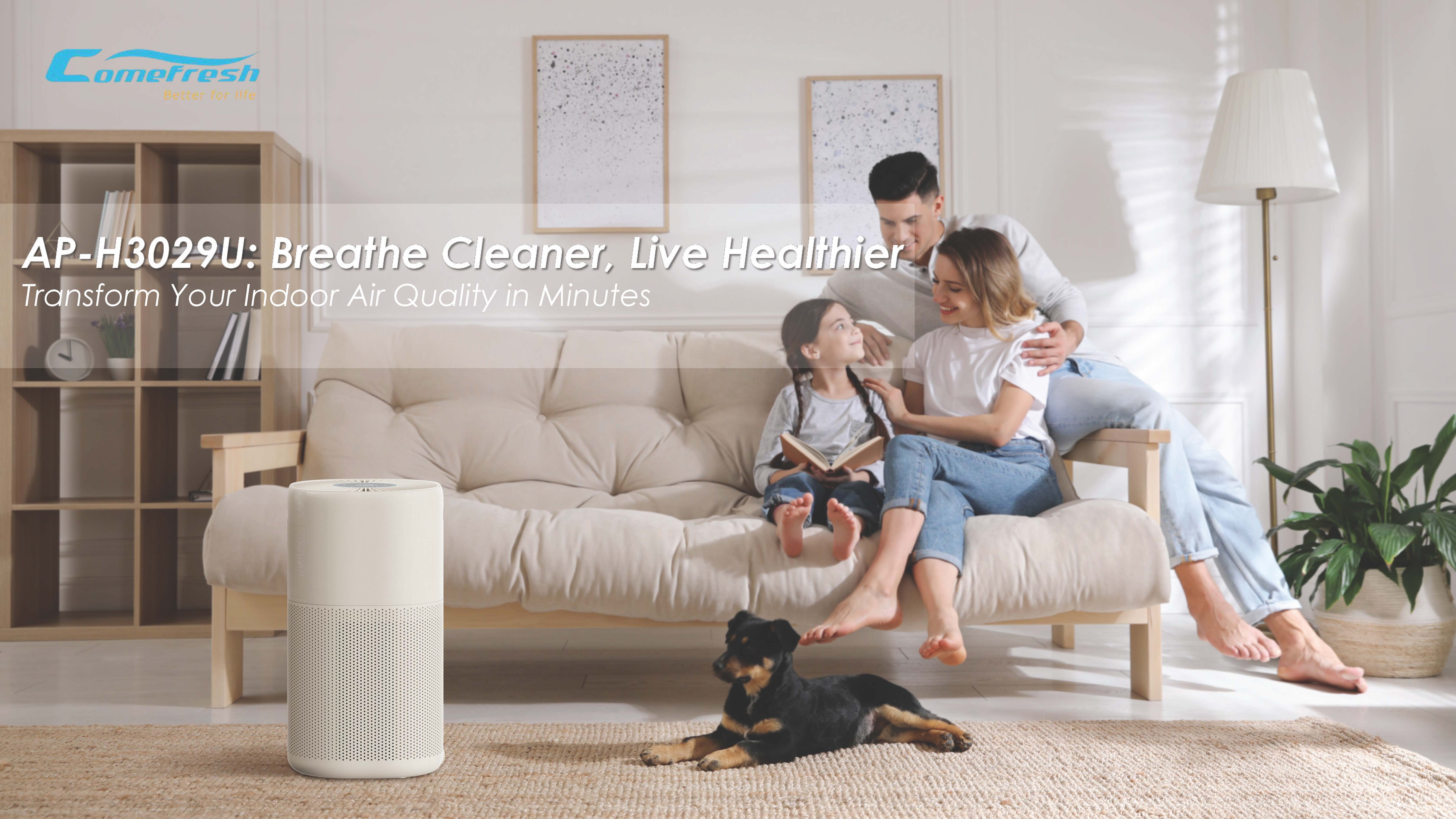 Air Purifier Manufacturer HEPA Air Cleaner for Home with PM2.5 Sensor for Pets Office Smoke Dust Pollen AP-H3029U