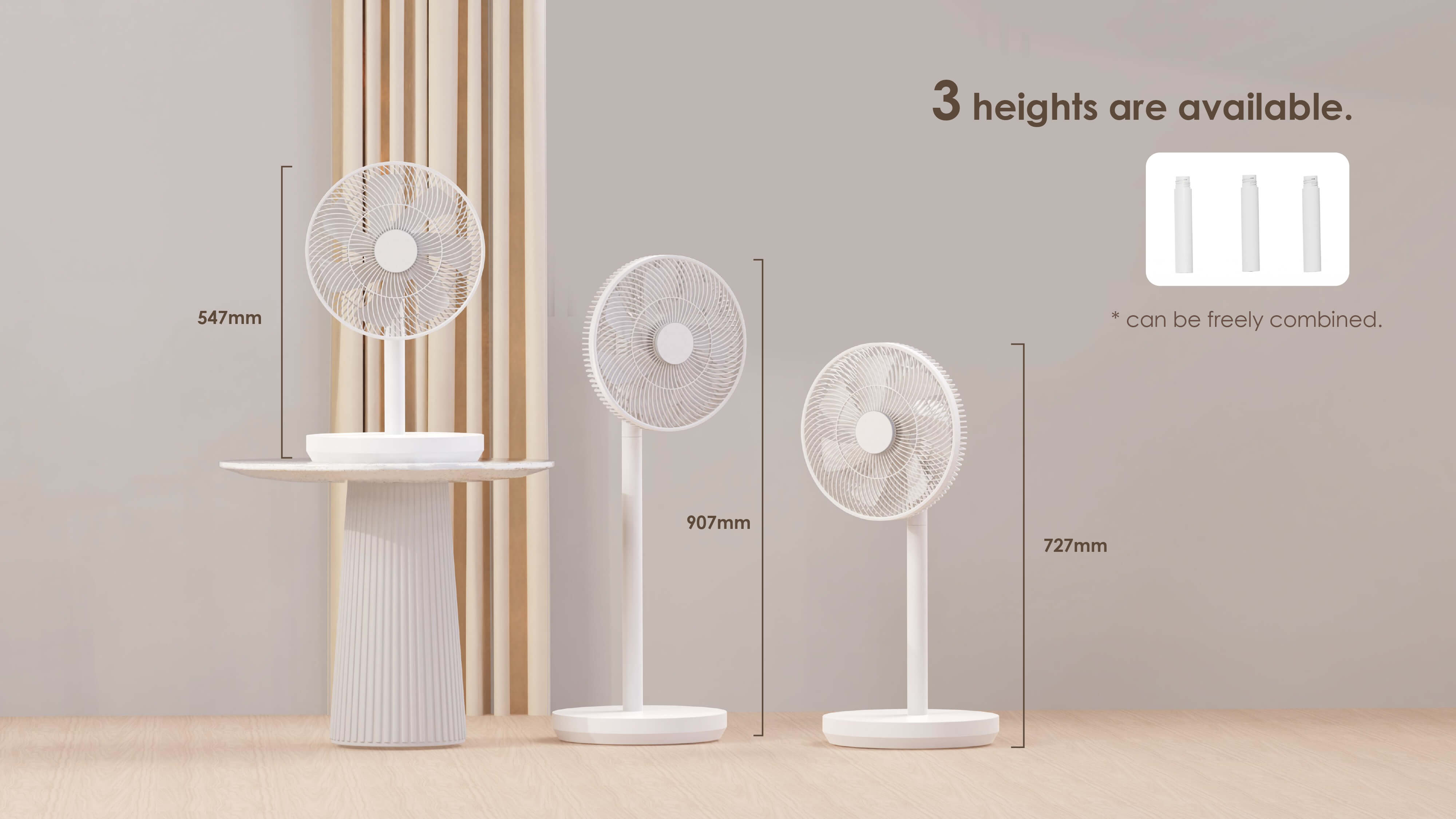 Comefresh 12'' Standing Fan  Pedestal Floor Fan for Home Office
