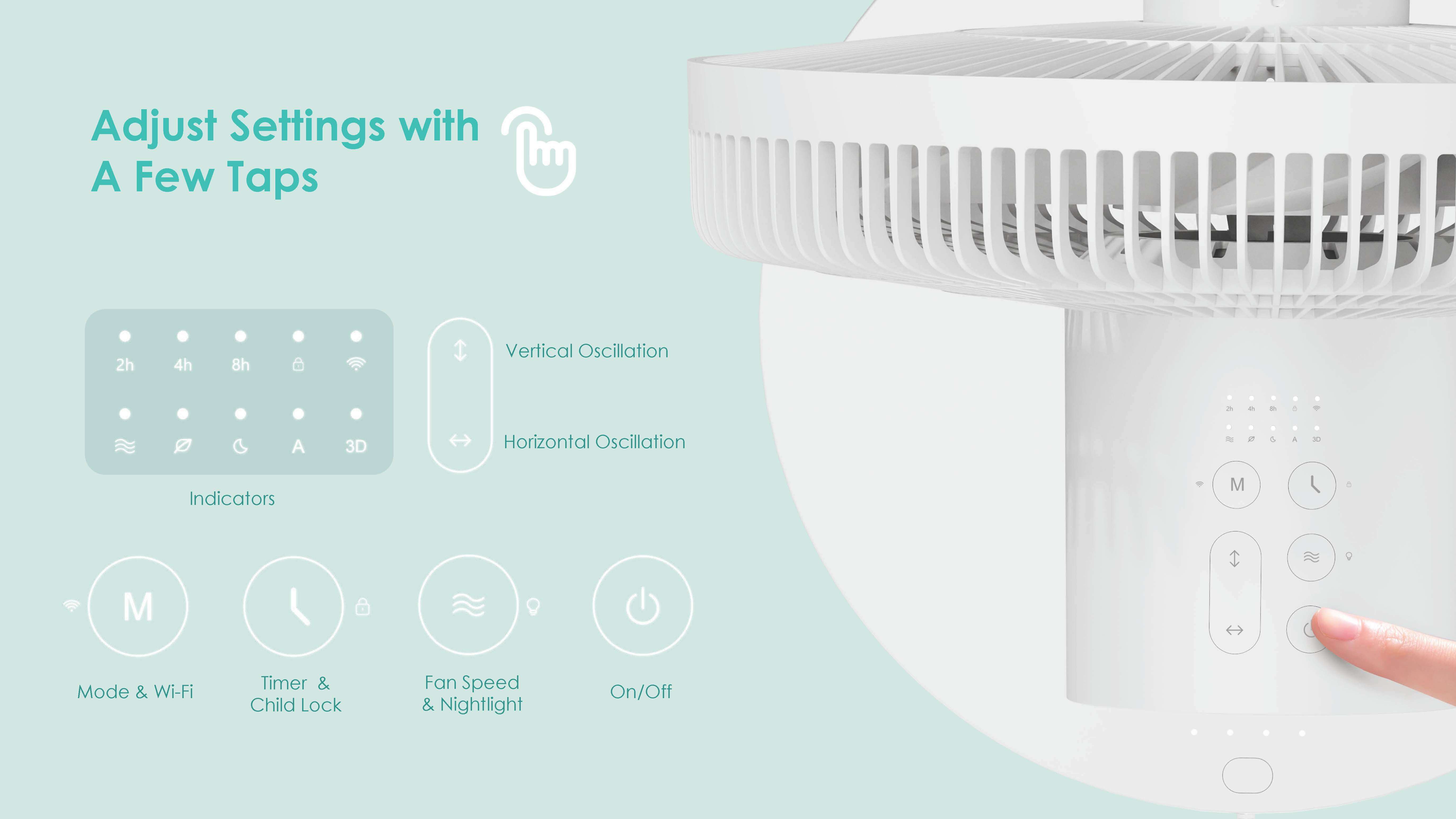 Comefresh 12 inch Adjustable Standing Pedestal Fan BLDC Fan with Remote Timer 21 Speeds AP-F1290BLRS
