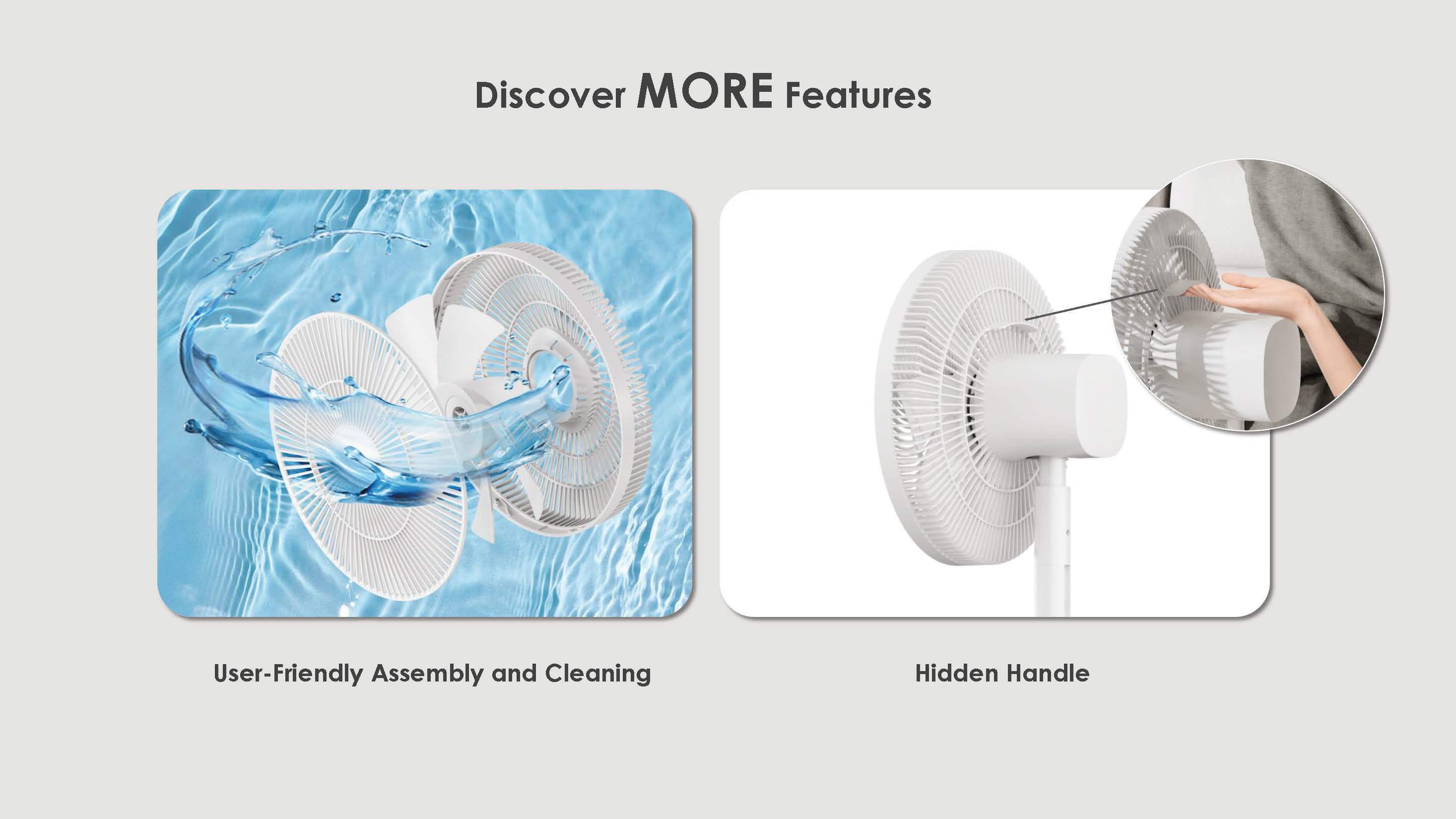 Comefresh Adjustable Standing Pedestal Fan 140-Degree Oscillating Fan BLDC Floor Fan with Bluetooth Remote Timer AP-F1270RT