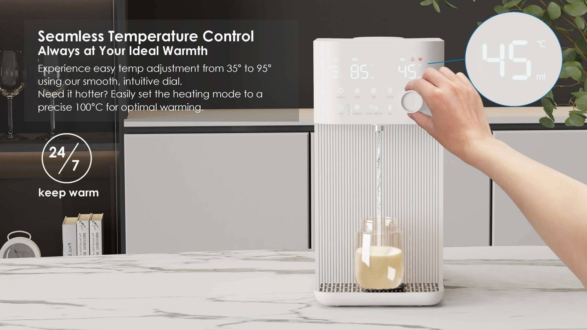 Comefresh Baby Water Warmer with 4 Volume Dispense Water Dispenser Water Boiler Electric Kettle with Auto Shutoff AP-BIW02