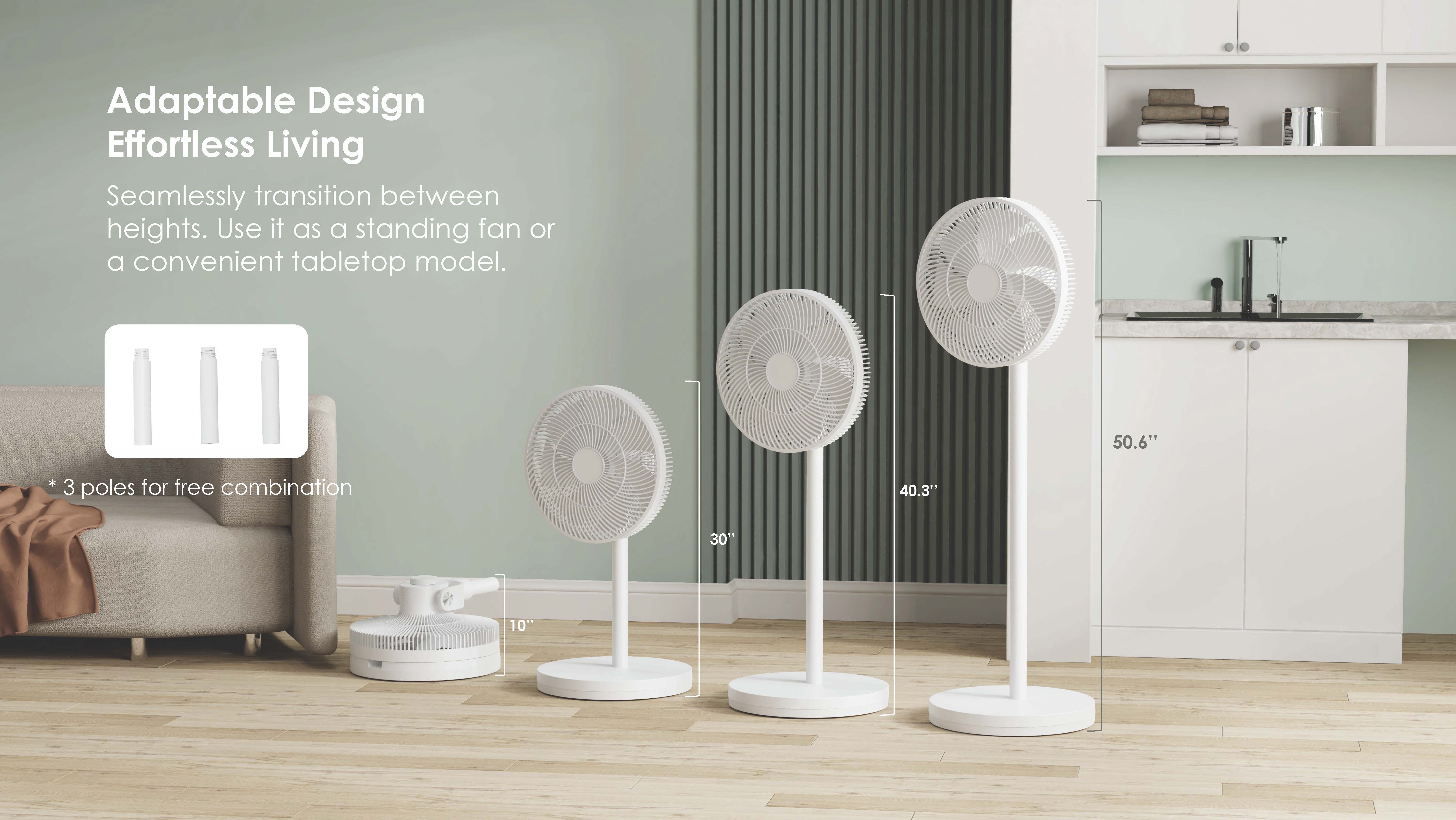 Comefresh Fan Manufacturer Adjustable Standing Pedestal Fan with Ionizer Remote Energy Efficient Oscillating Floor Fan for Home Office AP-F1410ABLRS