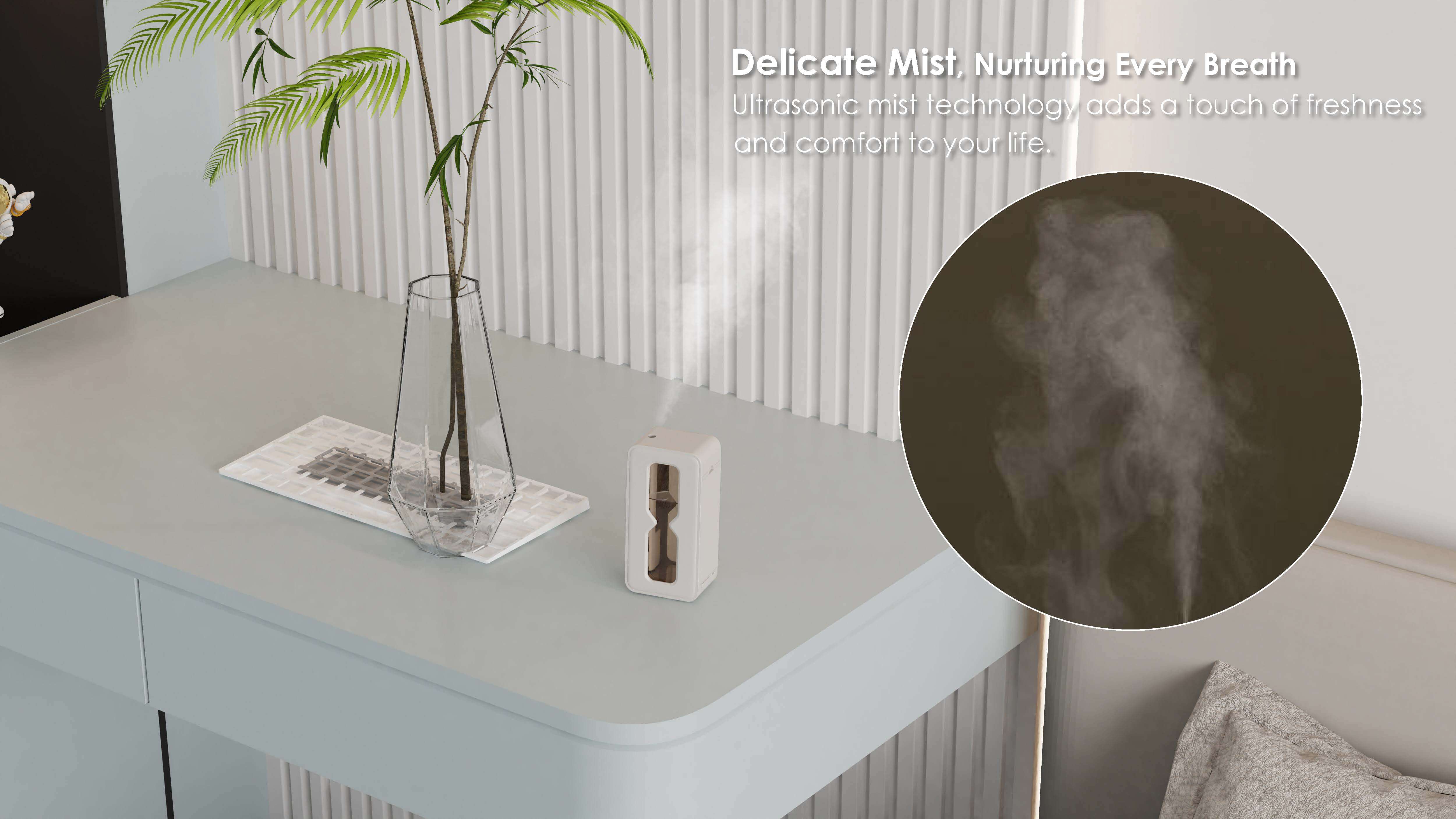Comefresh Humidifier for Bedroom Quiet Ultrasonic Humidifier with Type-C Nightlight CF-2110L