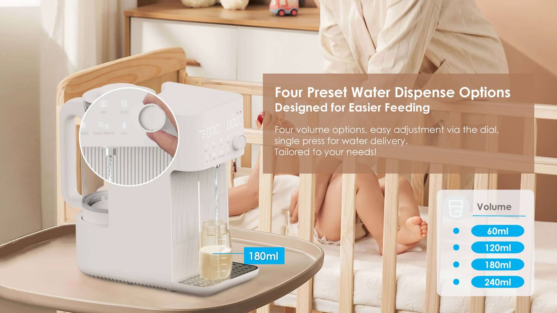 Comefresh Smart Water Dispenser with 4 Volume Dispense Water Boiler Warmer Electric Kettle with Auto Shutoff