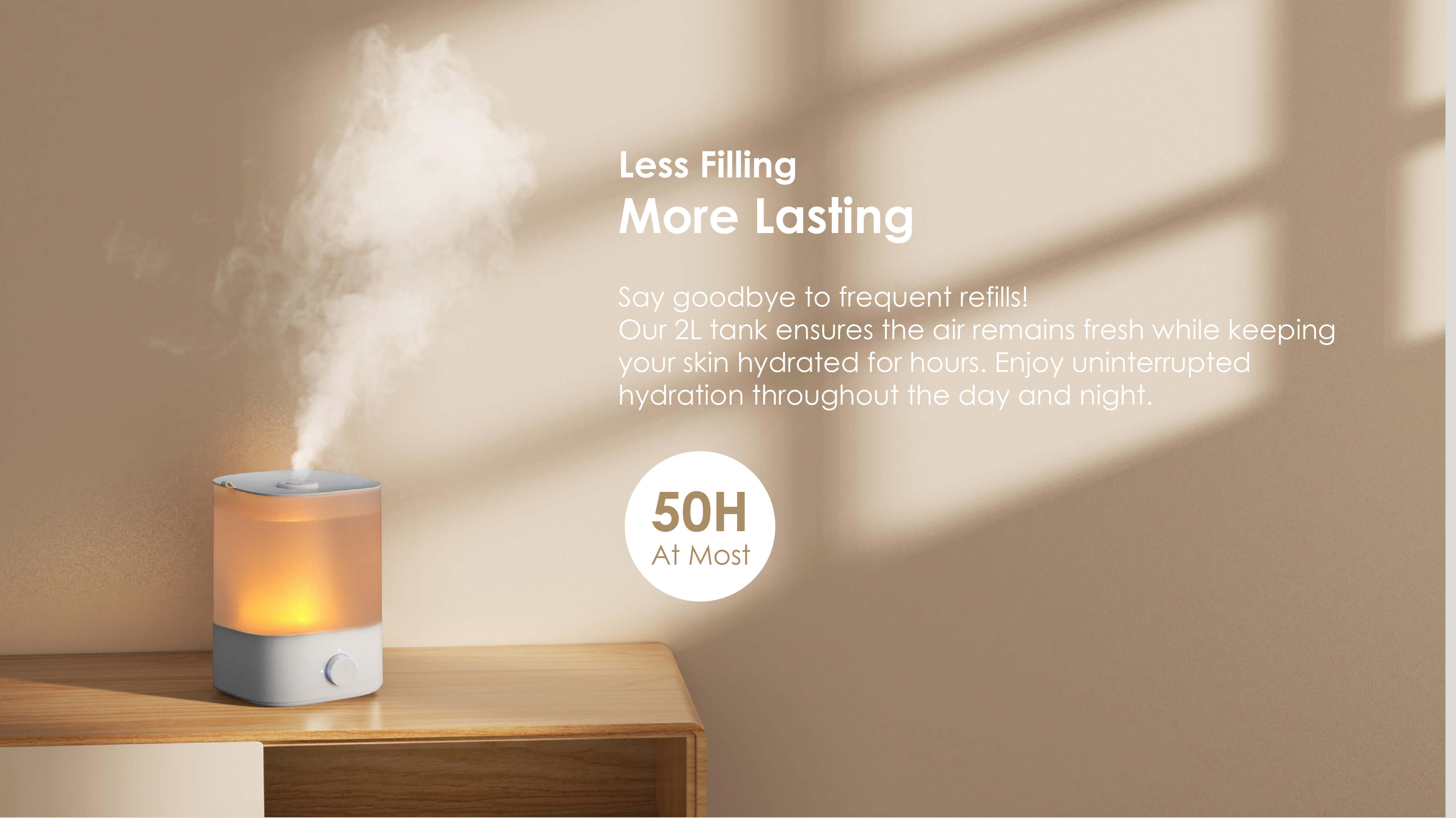 Comefresh Top-Fill Cool Mist Humidifier for Baby Smart Ultrasonic Humidifier with Nightlight for Nursery Home Office