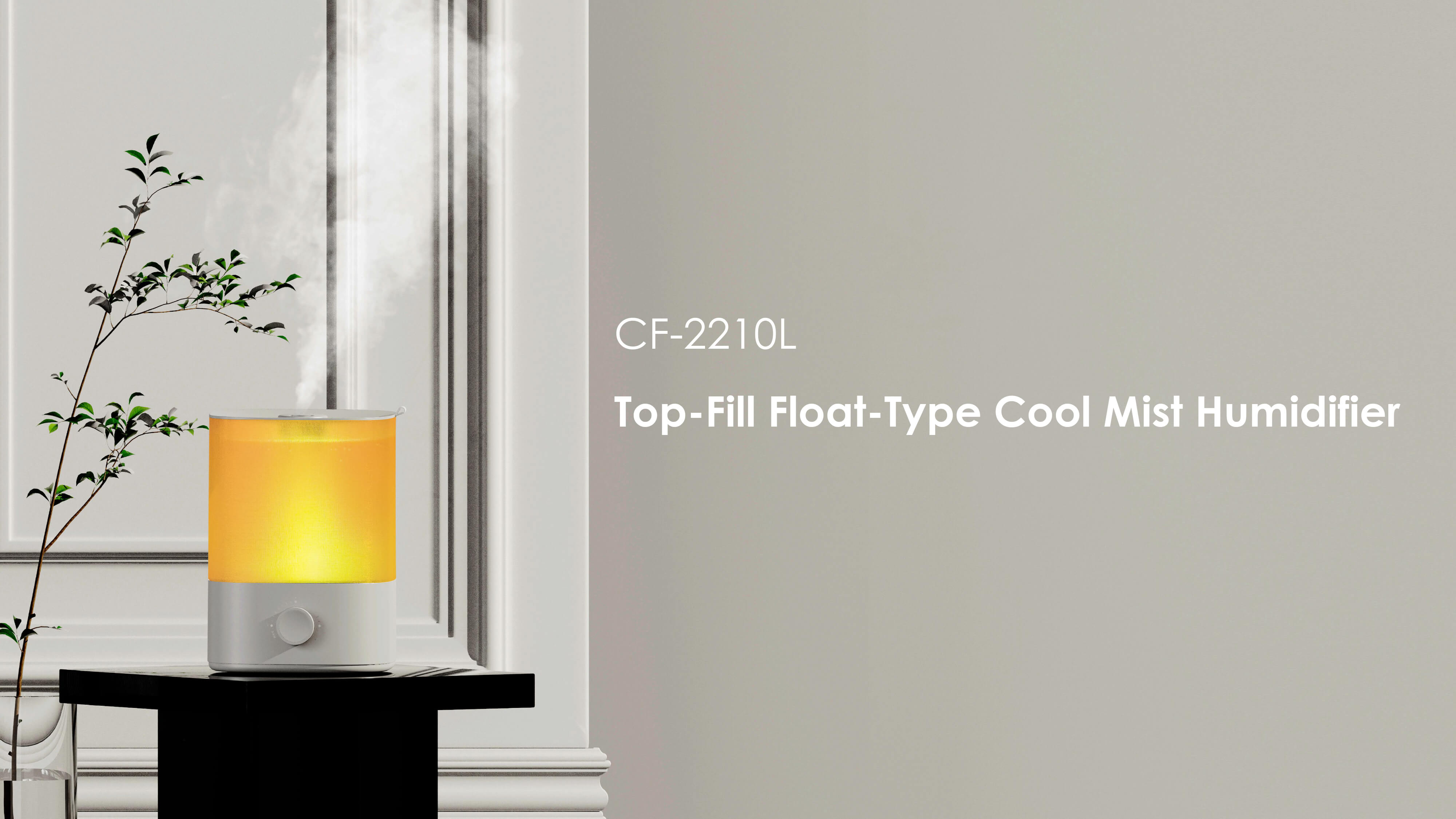 Comefresh Top-Fill Cool Mist Humidifier for Bedroom Quiet Ultrasonic Humidifier with Nightlight for Baby Nursery Home Office