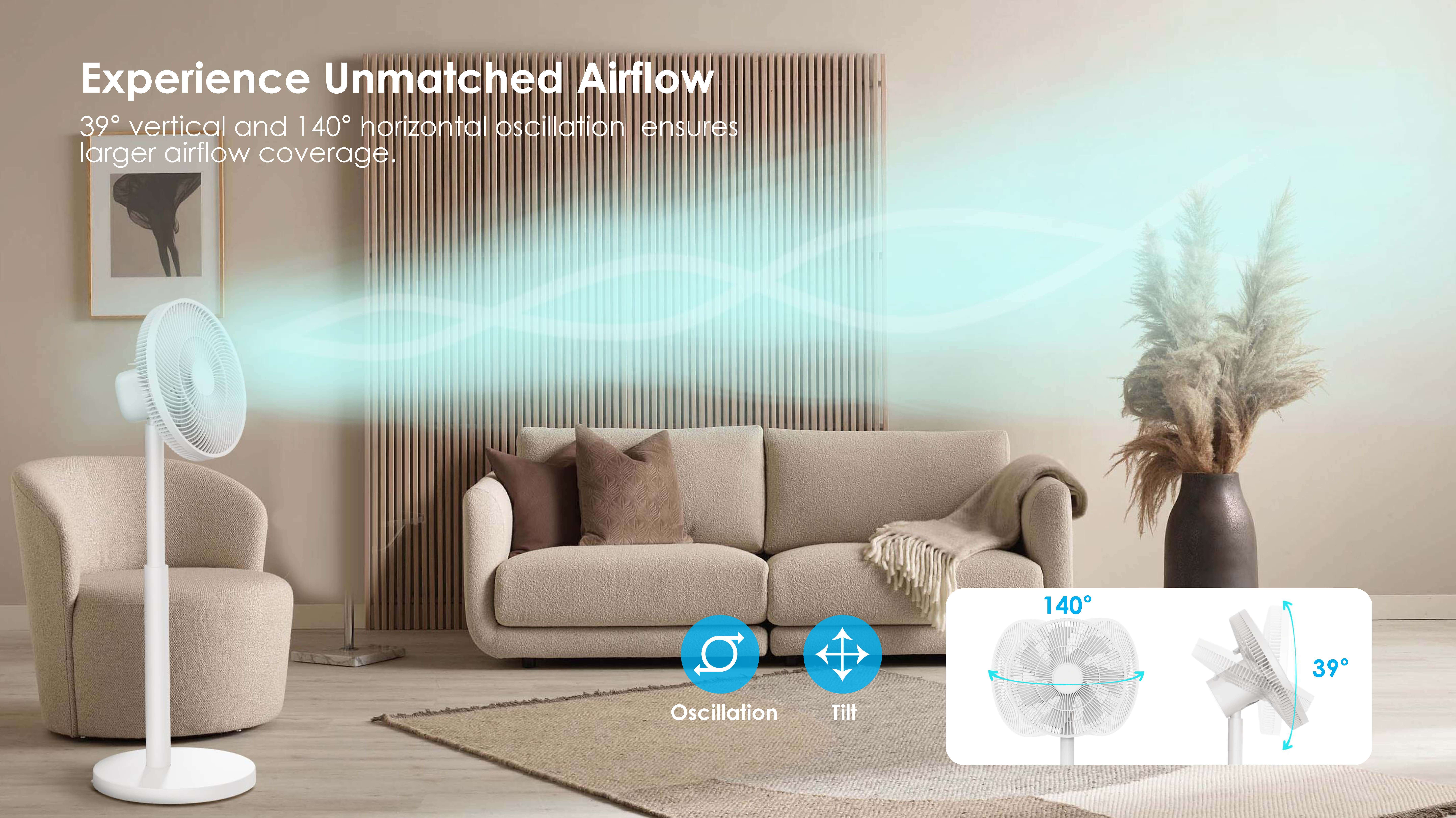 Fan Manufacturer Comefresh Best Standing Fan Floor Fan with BLDC Motor Pedestal Oscillating Fan with Remote Timer for Home Office AP-F1270RT