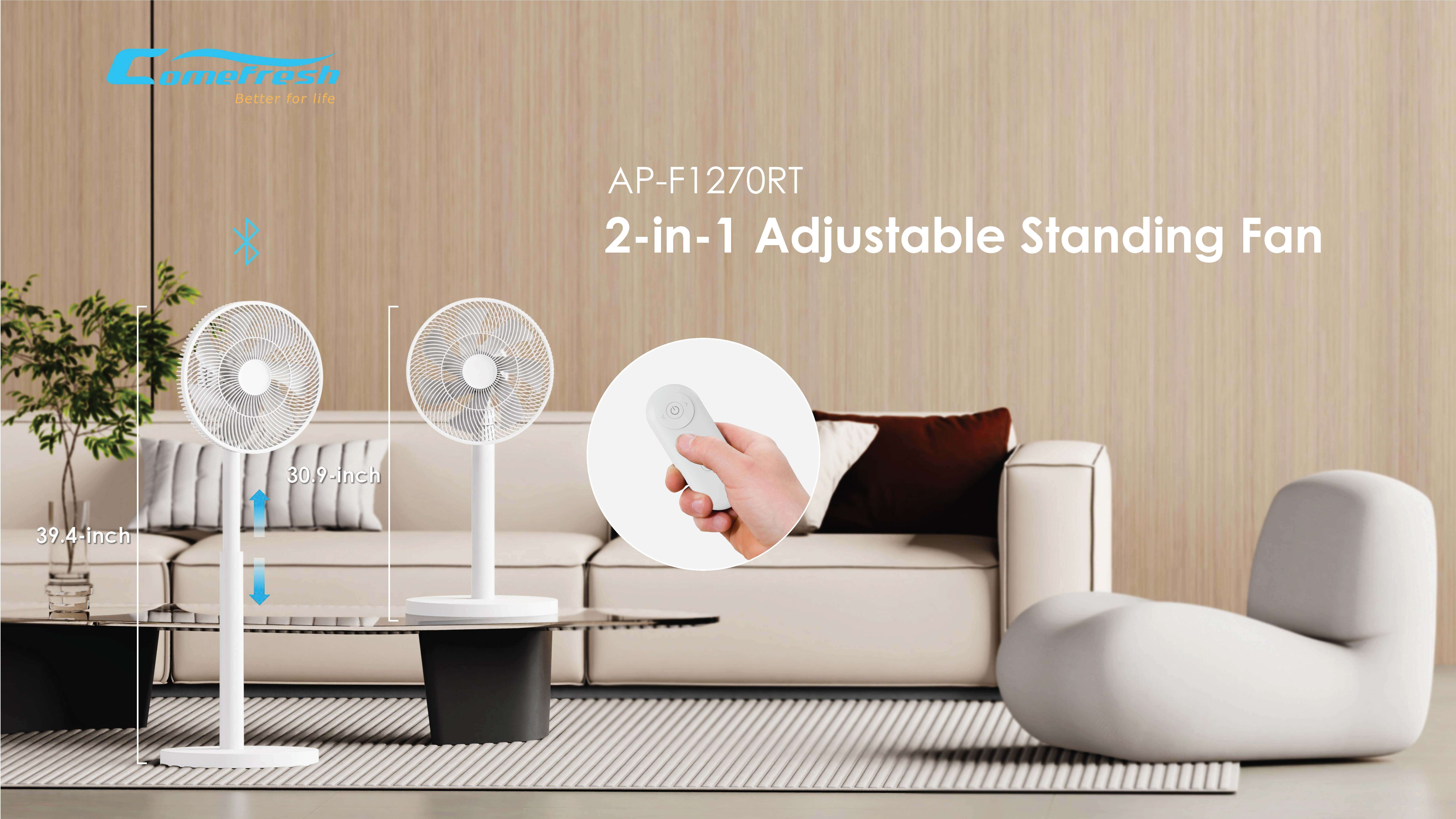 Fan Manufacturer Comefresh Standing Fan Quiet Pedestal Floor BLDC Fan with Remote Timer AP-F1270RT