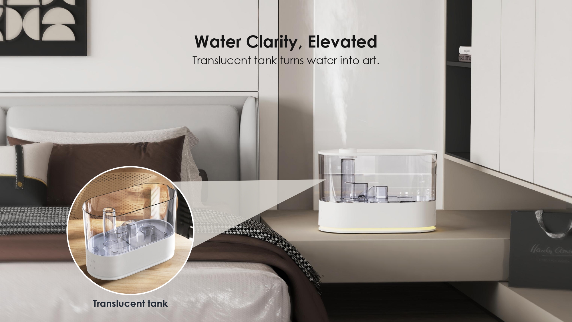 Humidifier for Large Rooms with App Control UV-C Timer
