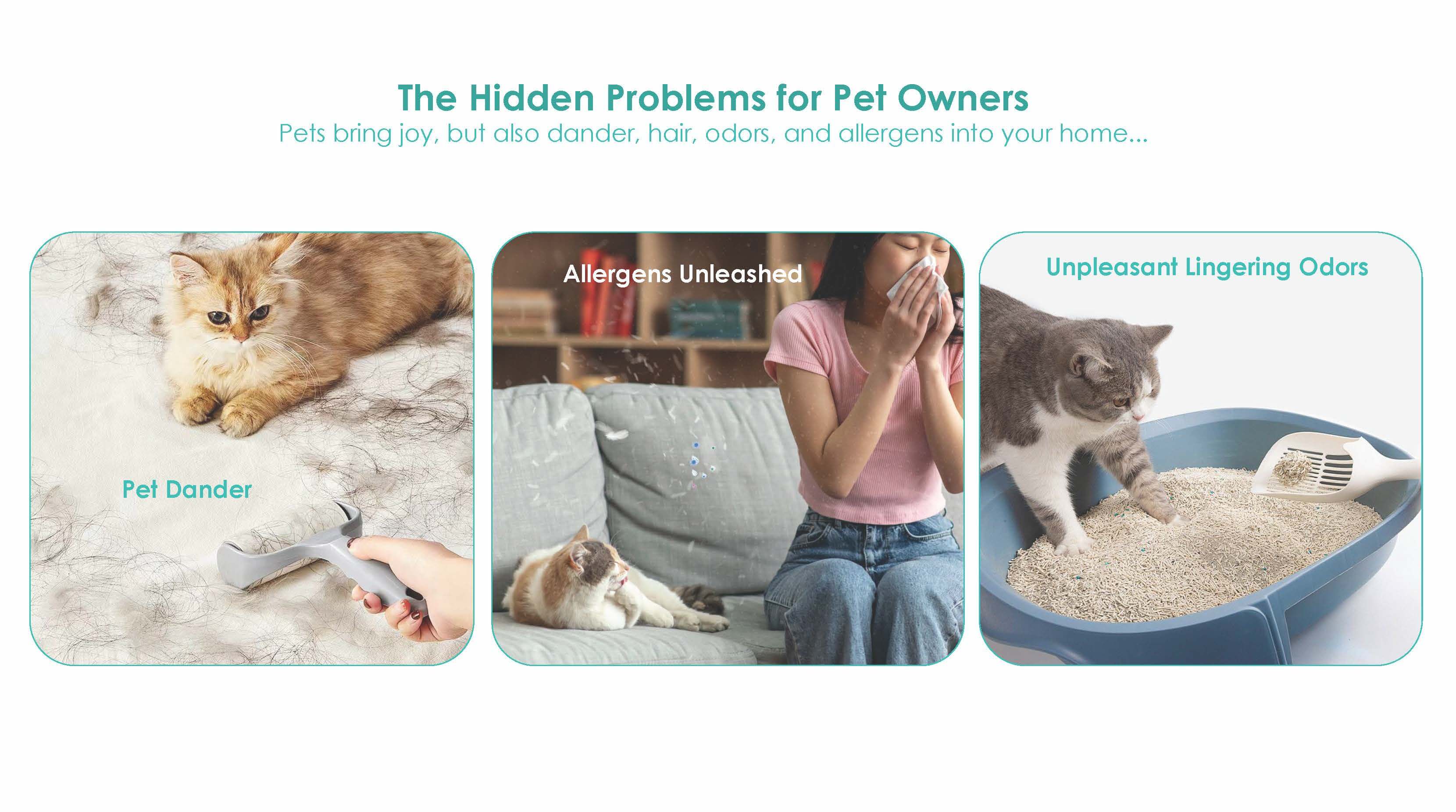 Pet Air Purifier  HEPA H13 + UV-C Sterilization for Large Rooms & Pets