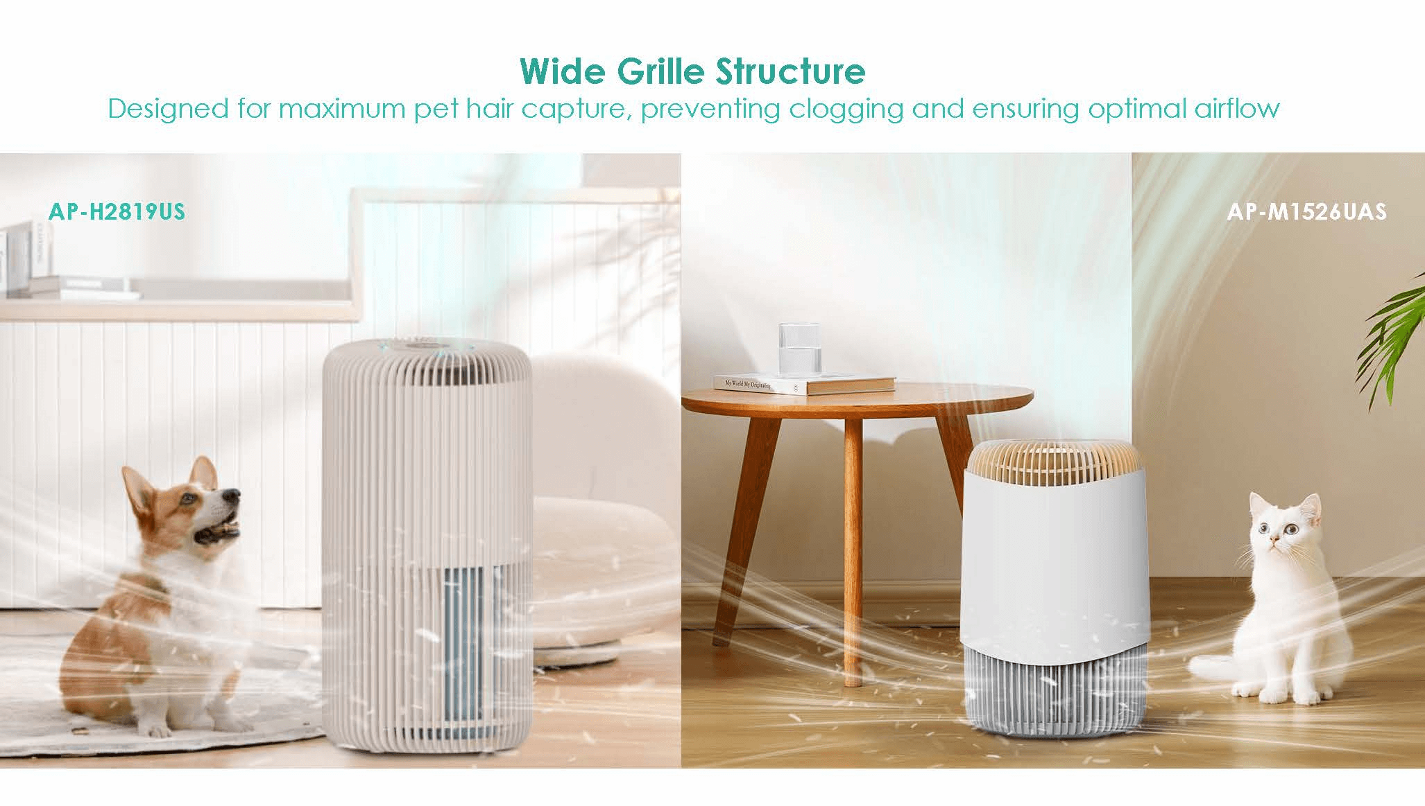 Pet Air Purifier  HEPA H13 + UV-C Sterilization for Large Rooms & Pets
