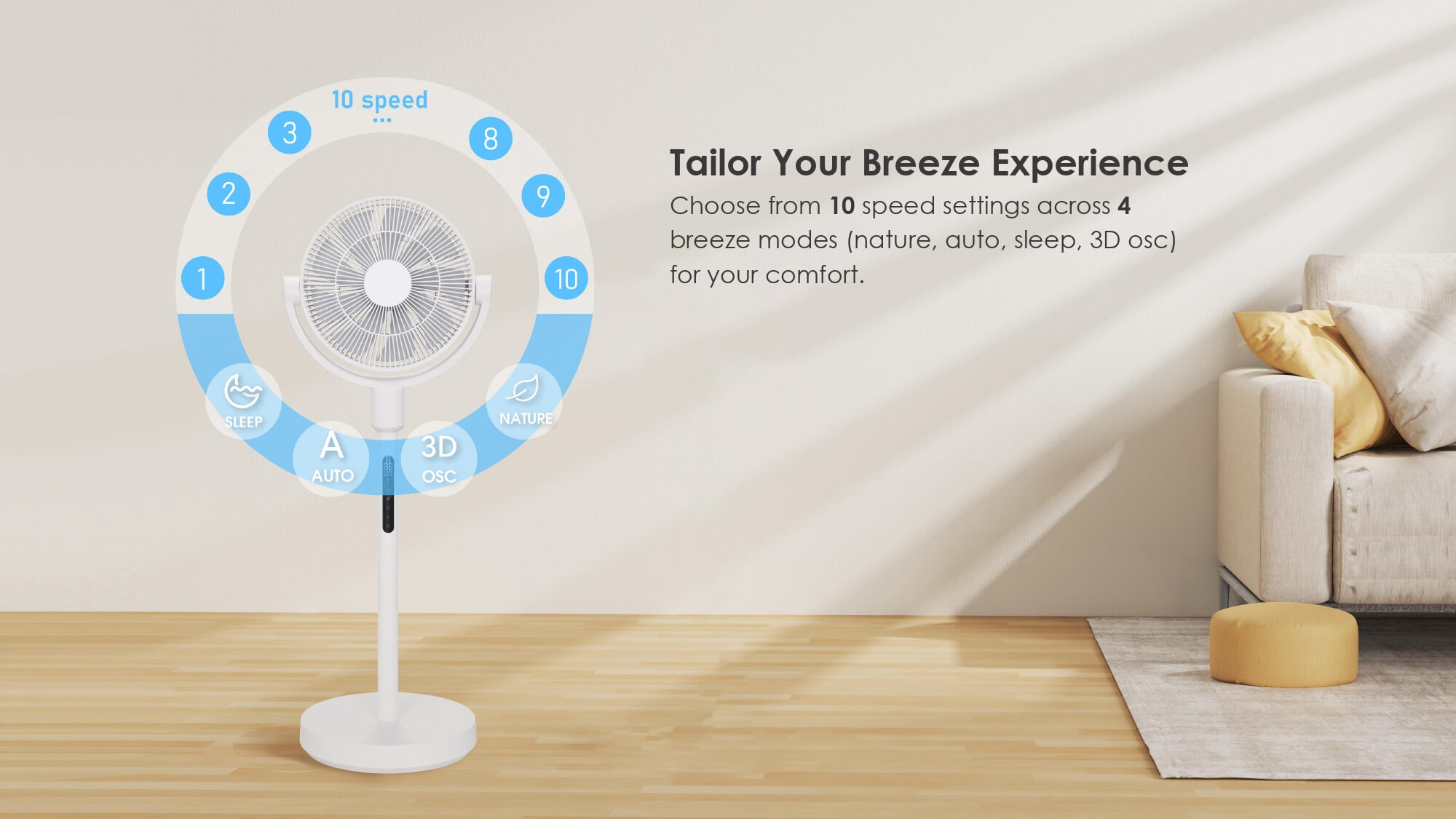 Wholesale Fan Manufacturer Factory Comefresh Standing Fan Quiet Pedestal Floor BLDC Fan with Remote Timer AP-F1280BLRS