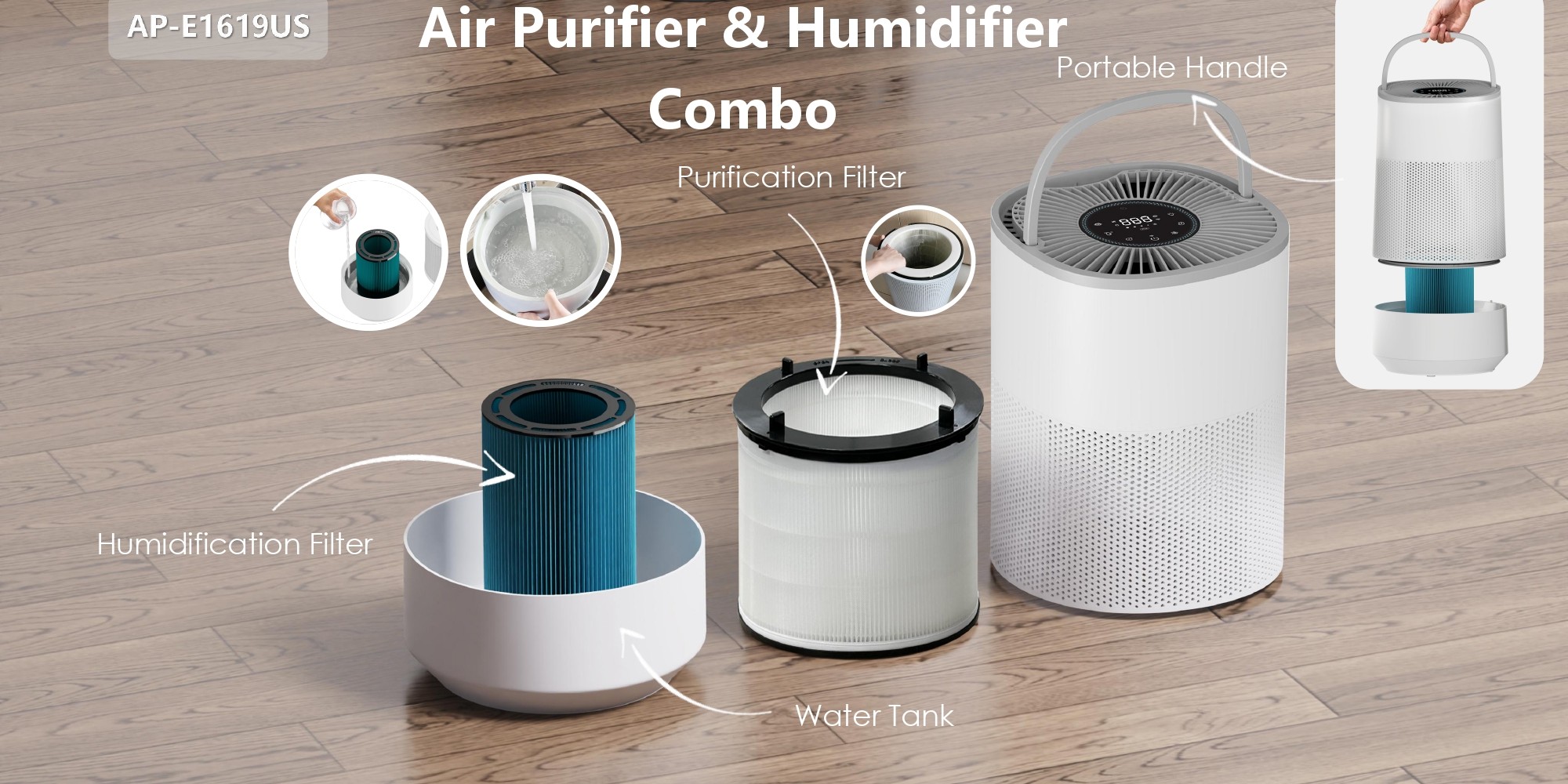 Comefresh Air Purifier Diffuser Quiet Air Cleaner HEPA Filter with Aroma for Home Bedroom Office