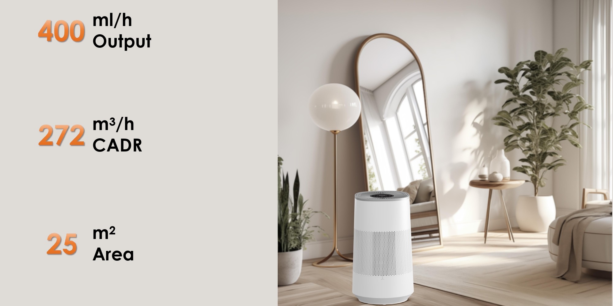 Comefresh Air Purifier Diffuser Quiet HEPA Filter Air Cleaner with Aroma for Home Bedroom Office